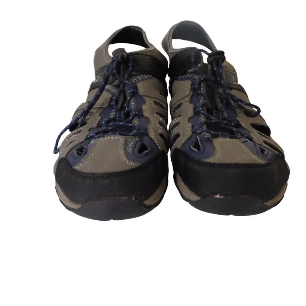 Ozark Trail Fisherman‎ Sandals Men Size 12 Gray Closed Toe Bungee Tie